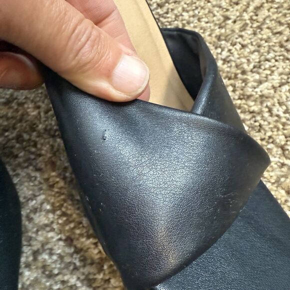 Torrid Twist Front Block Heeled Black Mule Faux Leather Womens Size 8.5WW - Picture 5 of 13